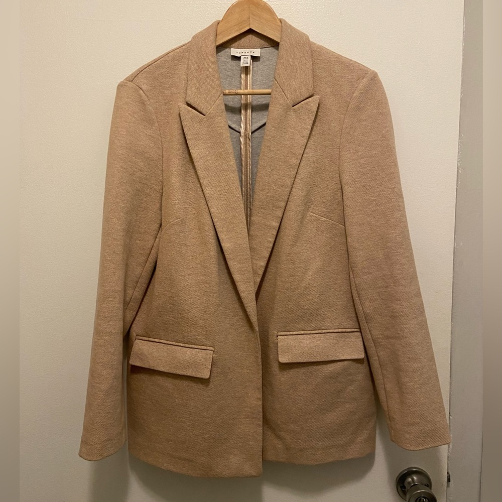 Topshop Marled Open Front Blazer